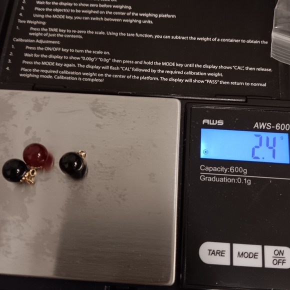 14K Gold Charms for Hoop Earrings Solid Real 14KT New 2pcs total (black) - Picture 5 of 7